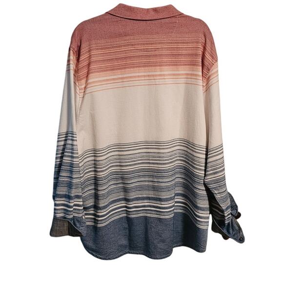 Tommy Bahama Canyon Beach Bonfire Shirt Size XXL Gradient Stripes Soft - Picture 4 of 7
